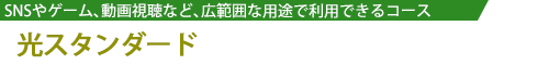 光スタンダード／SNSやゲーム、動画視聴など、広範囲な用途で利用できるコース